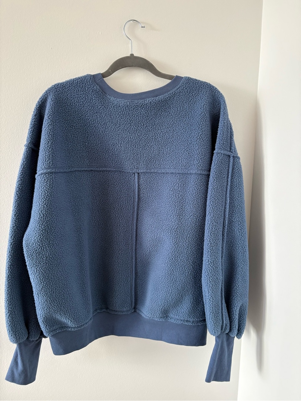 Anthropologie Pilcro Slouchy Crew-Neck Oversized‎ Sweatshirt Size L NWT In Blue - Picture 7 of 11